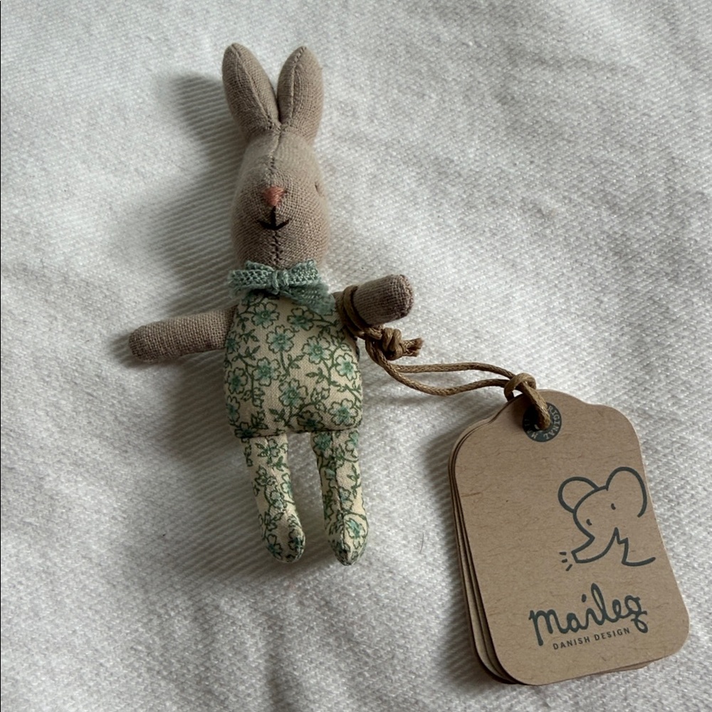 Tiny Maileg Baby Rabbit - Blue/Green  BNWT